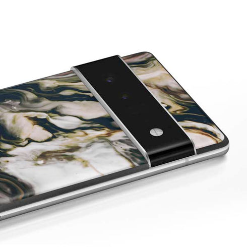 Copper and Black Marble Ink Google Pixel 6 Pro Skin